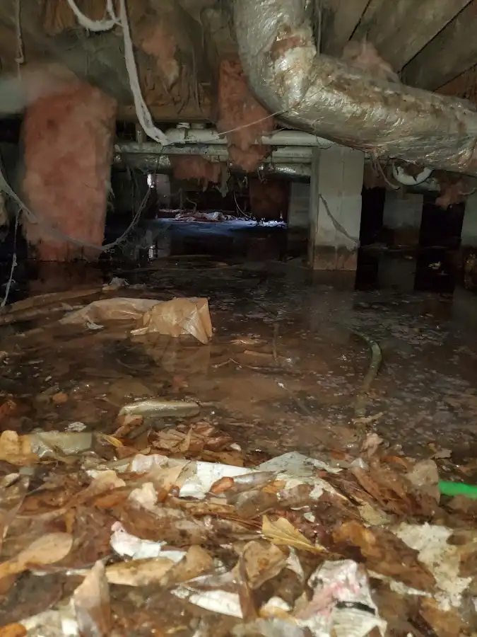 Crawl space flood assessment for Commercial Water Damage Restoration in Elmira